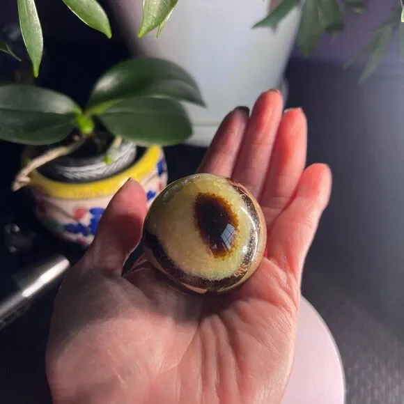 Septarian Crystal‎ Sphere with UV Reaction (#2) - Picture 2 of 14